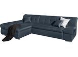 Ecksofa DOMO COLLECTION "MONA 297x173 cm, modern und komfortabel", blau (dunkelblau), B:297cm H:80cm T:173cm, Struktur fein 100% Polyester;Chenilleoptik 100% Polyester;SOFTLUX/Struktur fein 100% Polyester, Sofas, Ecksofa, whlw. mit Bettfunktion, L-Form