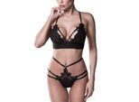 Erotisches Dessous-Set mit floraler Spitze, 2 tlg.