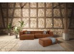 Ecksofa W.SCHILLIG "around-the-block Mega Sofa, viel Platz und hoher Sitzkomfort, L-Form", braun (cognac z69), B:341cm H:66cm T:164cm, Longlife Xtra-Leder Z69: Das feinnarbige, gedeckte Softleder Z69 besticht durch seine außergewöhnliche Weichheit im trendigen »Vintage-Look«, Hautstärke 0, 9 - 1, 1 mm;Longlife fabric Flachgewebe T88 (100% Polyester), Sofas, Ecksofa, mit eleganter Biese, mit Federk