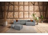 Ecksofa W.SCHILLIG "around-the-block Mega Sofa, viel Platz und hoher Sitzkomfort, L-Form", grau (silber grau o10), B:341cm H:66cm T:164cm, ROHLEDER Jacquard-Flachgewebe Q2 O10 (60% Polyacryl, 40% Polyester), Sofas, Ecksofa, mit eleganter Biese, mit Federkern, Breite 341 cm
