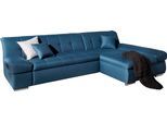Ecksofa DOMO COLLECTION "MONA 297x173 cm, modern und komfortabel", blau (dunkelblau), B:297cm H:80cm T:173cm, Struktur fein 100% Polyester;Chenilleoptik 100% Polyester;SOFTLUX/Struktur fein 100% Polyester, Sofas, Ecksofa, whlw. mit Bettfunktion, L-Form
