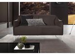 2-Sitzer W.SCHILLIG "sally Design Sofa mit schmalen Armlehnen, bequem und elegant", braun (braun z59), B:154cm H:78cm T:84cm, Longlife Xtra-Leder Z59: Glattleder mit modischer Prägung. Hautstärke 0, 9 - 1, 1 mm., Sofas, 2-Sitzer, mit Metallfüßen in Chrom glänzend, Breite 154 cm