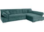 Ecksofa DOMO COLLECTION "MONA 297x173 cm, modern und komfortabel", blau (petrol), B:297cm H:80cm T:173cm, Struktur fein 100% Polyester;Chenilleoptik 100% Polyester;SOFTLUX/Struktur fein 100% Polyester, Sofas, Ecksofa, whlw. mit Bettfunktion, L-Form