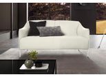 2-Sitzer W.SCHILLIG "sally Design Sofa mit schmalen Armlehnen, bequem und elegant", weiß (weiß z59), B:154cm H:78cm T:84cm, Longlife Xtra-Leder Z59: Glattleder mit modischer Prägung. Hautstärke 0, 9 - 1, 1 mm., Sofas, 2-Sitzer, mit Metallfüßen in Chrom glänzend, Breite 154 cm