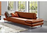 3-Sitzer W.SCHILLIG "taboo Designsofa mit hohem Sitzkomfort, Breite 232cm, Sitztiefe 59cm", braun (cognac z69), B:232cm H:76cm T:91cm, Flachgewebe S22 (100% Polyester);Stoff S37 (100% Polyester): Luxus-Microfaser in Lederoptik;Longlife Xtra-Leder Z59: Glattleder mit modischer Prägung. Hautstärke 0, 9 - 1, 1 mm;Longlife Xtra-Leder Z69: Das feinnarbige, gedeckte Softleder Z69 besticht durch seine au