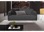 2-Sitzer W.SCHILLIG "sally Design Sofa mit schmalen Armlehnen, bequem und elegant", grau (graphit z59), B:154cm H:78cm T:84cm, Longlife Xtra-Leder Z59: Glattleder mit modischer Prägung. Hautstärke 0, 9 - 1, 1 mm., Sofas, 2-Sitzer, mit Metallfüßen in Chrom glänzend, Breite 154 cm