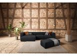 Ecksofa W.SCHILLIG "around-the-block Mega Sofa, viel Platz und hoher Sitzkomfort, L-Form", grau (midnight o10), B:341cm H:66cm T:164cm, ROHLEDER Jacquard-Flachgewebe Q2 O10 (60% Polyacryl, 40% Polyester), Sofas, Ecksofa, mit eleganter Biese, mit Federkern, Breite 341 cm
