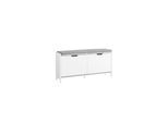 SoBuy Schuhbank mit 2 Türen Weiß 105x24x52cm Funktional