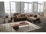 Ecksofa W.SCHILLIG "finn, toller Sitzkomfort, L-Form, hochwertige Verarbeitungsdetails", braun (mocca s37), B:281cm H:71cm T:230cm, Flachgewebe S22 (100% Polyester);Stoff S37 (100% Polyester);Longlife Xtra-Leder Z59: Glattleder mit modischer Prägung. Hautstärke 0, 9 - 1, 1 mm, Sofas, Ecksofa, German Design Award 2016, Fußgestell Chrom glänzend, Breite 281 cm