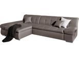 Ecksofa DOMO COLLECTION "MONA 297x173 cm, modern und komfortabel", grau (stone), B:297cm H:80cm T:173cm, Struktur fein 100% Polyester;Chenilleoptik 100% Polyester;SOFTLUX/Struktur fein 100% Polyester, Sofas, Ecksofa, whlw. mit Bettfunktion, L-Form