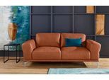 2-Sitzer W.SCHILLIG "montanaa Designsofa, bequem, Breite 192cm, Federkern", braun (cognac z69), B:192cm H:78cm T:94cm, Sofas, 2-Sitzer, mit Metallfüßen in Silber matt, Breite 192 cm