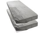 Spannbettlaken OTTO HOME "Desner3, Mikrofaser-Fleece, Cashmere-Touch", grau, B:90cm L:200cm, Microfaser, Obermaterial: 100% Polyester, Bettlaken, Spannbettlaken, für Matratzen bis 20cm Höhe, kuschelig & weich, Bettlaken