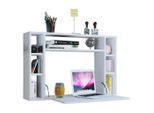 Mid.you Laptoptisch, Weiß, Holzwerkstoff, rechteckig, 20x60x90 cm, klappbar, Regal, Wandmontage, Stauraum, Arbeitszimmer, Schreibtische, Laptoptische