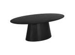 Mid.you Couchtisch Lima, Schwarz, Holz, Holzwerkstoff, Pappel, furniert, oval, konisch, 60x40x110 cm, Wohnzimmer, Wohnzimmertische, Couchtische