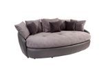 Mid.you Megasofa, Grau, Fango, Textil, 4-Sitzer, 238x80x140 cm, Stoffauswahl, Hocker erhältlich, Rücken echt, Wohnzimmer, Sofas & Couches, Sofas, Bigsofas