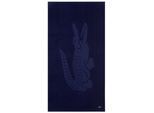 Strandtuch LACOSTE "LSPORT", marine, B:90cm L:160cm, Frottier, Baumwolle, Handtücher, mit Label-Applikationen