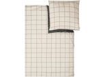 Bettwäsche S.OLIVER "Satinbettwäsche s.Oliver", beige (beige, grau), B/L: 140cm x 200cm, 1 Stk., 1 Stk., Mako-Satin, B/L: 70cm x 90cm, 2 Stk., Mako-Satin, Obermaterial: 100% Baumwolle, Bettwäsche, Bettwäsche, in minimalistischem Design