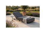 Ambia Garden Gartenliege, Dunkelgrau, Metall, Textil, Füllung: Polyester, Polyurethan (Pur), 200x31x75 cm, Fsc, Bsci, Rückenlehne verstellbar, Gartenmöbel, Gartenliegen