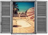 Wandtattoo QUEENCE "leerer Pool", braun, B:80cm H:60cm T:0,1cm, Wandtattoos, Wandtattoo, Wandsticker, Wandbild, selbstklebend, 3D, Fenster