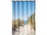 Duschvorhang KLEINE WOLKE "Borkum", bunt (multicolor), B:180cm H:200cm, Polyester, Duschvorhänge, Duschvorhang