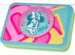 Federmäppchen COOLPACK "Etui XL, Disney, Minnie Mouse, mit 2 Reißverschlüssen", Kinder, pink (minnie mouse), Polyester, Schreibgeräteetuis Federmäppchen, befüllt