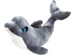 Kuscheltier HEUNEC "Bedrohte Tiere, Maui Delphin 28 cm", grau (grau, weiß), Plüschfiguren, KinderL:28cm, Polyester, Kuscheltier, L:28cm