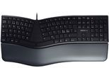 CHERRY Tastatur "KC 4500 ERGO Kabelgebundene Ergonomische Tastatur, Schwarz, USB", schwarz, B:25,8cm H:4,2cm T:47,5cm, Tastaturen, Tastatur