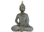 Dekofigur I.GE.A. "Buddha Figur sitzend meditierend Statue Figuren Skulptur", braun (braun, grau), B:15cm H:20cm, Polyresin, Dekofiguren, Dekofigur, Garten-Figur Wohnaccessoire