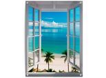 Poster REINDERS "Fenster zum Strand", blau (farbe bild(er): blau), B:60cm H:80cm T:0,1cm, Leinwand, Bilder, Poster
