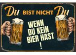 Metallbild QUEENCE "Bier Spruch Stahlschild Blechschild", schwarz (farbe bild(er): schwarz), B:20cm H:30cm T:0,2cm, Blech, Metall, Bilder, Metallbild, 20x30x0,2cm - mit 4 Lochbohrung