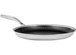 Crêpepfanne HENSSLERS "HENSSLERS Crêpe- und Frühstückspfanne 26 cm", silber (silberfarben), B:27,5cm H:3cm L:46,5cm Ø:26cm, Pfannen, Crêpepfanne, Omlet-Pfanne mit Wabenstruktur