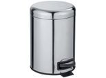 Kosmetikeimer WENKO "Leman", silber (silberfarben, schwarz), B:21cm H:24cm T:28cm, Edelstahl, Mülleimer, Kosmetikeimer, 5 Liter, BxTxH: 21x28x24 cm