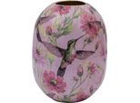 Tischvase CREATIV HOME "Vase", bunt (rosa), H:24cm Ø:18cm, Vasen, Tischvase, mit floralem Dekor