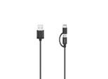 HAMA USB-Kabel "Micro USB Kabel, 2in1, inkl. Adapter auf USB C, USB 2.0, 0,75 m", schwarz, 75cmcm, Kabel, USB-Kabel
