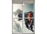 Wandsticker QUEENCE "Skifahrer", bunt, B:40cm H:60cm T:0,1cm, Wandtattoos, Wandsticker, Wandsticker, Wandbild, selbstklebend, 3D, Fenster