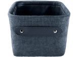 Aufbewahrungskorb KLEINE WOLKE "Bedford", blau (mare), B:17cm H:11,5cm T:22cm, Polyester, Aufbewahrungsboxen, Aufbewahrungskorb