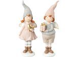 Weihnachtsfigur CREATIV HOME "Weihnachtskinder", rosa, B:7,5cm H:22cm T:6cm, Dekofiguren, Weihnachtsfigur, mit dezentem Glitzer-Finish