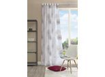 Vorhang HOME WOHNIDEEN "RAWLINS" Gr. 2, grau, B:140cm H:175cm, Microfaser, Polyester, Gardinen, Vorhang, Schal aus Voile bedruckt