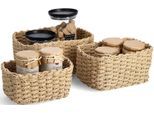 Aufbewahrungskorb ZELLER PRESENT, beige, B:24cm H:13cm T:18cm, Papier, Aufbewahrungsboxen, Aufbewahrungskorb, stapelbar