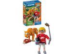 Konstruktions-Spielset PLAYMOBIL "Zoo: Tiger und Besucher (72089), Animals & Friends", bunt, Spielbausteine, Kinder, Kunststoff, Konstruktions-Spielset, Made in Europe