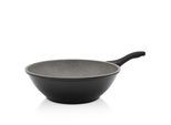 Wok KRÜGER "Aluguss Wokpfanne Barcelona, 30 cm", schwarz, H:10cm Ø:30cm, Pfannen, Wok, für Induktions-Kochfelder geeignet