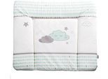 Wickelauflage ROBA "Happy Cloud", blau (blau, weiß, grau), B:85cm L:75cm, Baumwolle, Polyester, Wickelauflagen, Wickelauflage