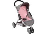 Puppenbuggy CHIC2000 "Speedy", melange grau, rosa, Puppenwagen, KinderB:35cm H:59cm T:54cm, Kunststoff, Metall, Polyester, Puppenbuggy, mit leichtgängigen Doppelrädern, B:35cm H:59cm T:54cm