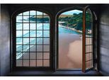 Wandsticker QUEENCE "Sandstrand", bunt, B:60cm H:40cm, Vinyl, Wandtattoos, Wandsticker, Wandsticker, Wandbild, selbstklebend, 3D, Fenster