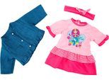 Puppenkleidung BAYER "Kleid/Jacke pink 38 cm", pink (pink, blau), Puppenkleidung, Baby, Puppenkleidung