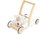 Lauflernwagen PINOLINO "Uli, weiß", beige (natur, weiß), Lauflernhilfen, KinderB:32cm H:45cm T:56cm, Holz, Lauflernwagen, aus Holz, B:32cm H:45cm T:56cm