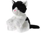 Kuscheltier HEUNEC "Glitter Kitty Katzenbaby Schwarz-Weiß, 24 cm", schwarz (schwarz, weiß), Plüschfiguren, KinderH:24cm, Plüsch, Kuscheltier, H:24cm