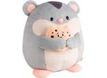 Kuscheltier NICI "mymochi, Hamster Shai 27 cm mit Keks", grau, Plüschfiguren, KinderB:20cm H:27cm L:24cm, Kuscheltier, B:20cm H:27cm L:24cm