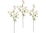 Kunstblume I.GE.A. "Blütenzweig", rosa (hellrosa), B:30cm H:105cm, Obermaterial: 98% Polyester, 2% Kunststoff, Kunstpflanzen, Kunstblume, 3er Set