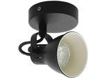 EGLO LED Wandleuchte "SERAS Wandlampe, Deckenstrahler, Spot, Flurlampe, schwarz, weiß", schwarz, 1, Ø 10cm, Leuchten, Wohnzimmerlampe, Esszimmerlampe, schwenkbarer Spot, GU10, 17x10cm, LED Wandleuchte